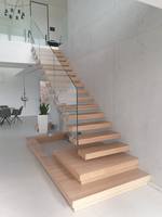 Meilleur prix d'usine Boîte de bande de roulement en bois massif personnalisée Escalier droit à limon invisible