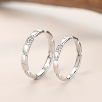 Bijoux élégants Ensemble de bagues de couple en argent sterling 925 Bague de mariage populaire pour les couples de haute qualité