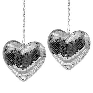 كرة ديسكو مرآة على شكل قلب الخوخ مع سلسلة ديكور جو عاكس لعيد الميلاد وحفلات عيد الحب قلادة عيد الميلاد - Product Image 2