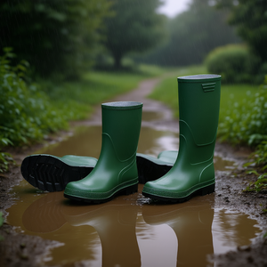 Botas de Lluvia de PVC Verde TTAKE con Suela Negra, Calzado de Seguridad para Uso en Exteriores - Product Image 3