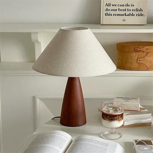 Jylighting mới Retro rắn gỗ wabi-sabi phong cách hiện đại đơn giản màu trắng cạnh giường ngủ phòng ngủ bàn phong cách Mỹ Bảng Đèn bàn LED - Product Image 1