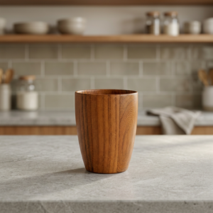 Wooden Beer Cup Minimalist Design Handcrafted Natural Wood Grain Unbreakable Tumbler for Cocktail Party - Product Image 1