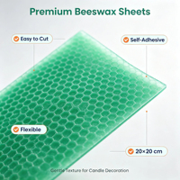 Feuilles de cire d'abeille naturelle pure, 20 pièces, emballage standard, taille personnalisable, couleurs vibrantes pour les débutants, activités parent-enfant