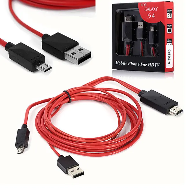 2M 11Pin 마이크로 USB HDMl 1080P HDTV 어댑터 케이블 전화 TV HD 비디오 케이블 USB 전원 S5MHL 모니터