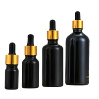 Flacon compte-gouttes en verre noir mat, vide, transparent, avec pompe, pour sérum liquide, stockage de produits capillaires et soins de la peau - Offre Spéciale