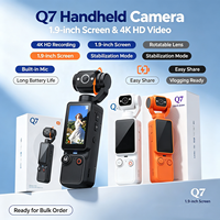 Cámara Digital Portátil Q7 con Pantalla HD de 1.9 Pulgadas, Batería de Larga Duración de 2000mAh, Grabación de Video 1080P, Cámara Deportiva de Mano