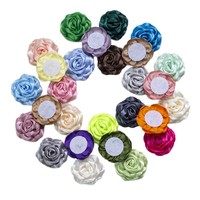 6cm Satin Burnt Edge Camélia Têtes De Fleurs DIY Accessoires De Vêtements Décoratifs pour Robes Bouteilles De Parfum Chaussettes Colliers Pour Animaux De Compagnie