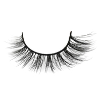 Paquets personnalisés Super mince bande de coton noir faux cils longueur naturelle synthétique et vison matériel Flexible poupée yeux Look
