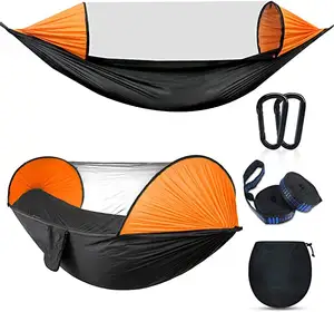 NPOT Camping Hammock with Mosquito Net,Single Person Pop-up Parachute Lightweight Portable Hanging Hammock