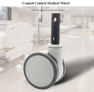 Kunden spezifisches 4-Zoll-TPR-Rad mit langem Stiel Universal PU Medical <span class=keywords><strong>Bed</strong></span> <span class=keywords><strong>Caster</strong></span> für Office & Hospital Twin 5 <span class=keywords><strong>Caster</strong></span> <span class=keywords><strong>Wheels</strong></span> Center Control - Product Image 4
