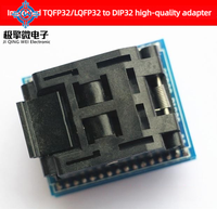 JQW Impor TQFP32/LQFP32 Ke DIP32 Soket Adaptor Pemrogram Kualitas Tinggi 0.8Mm Hingga 2.54Mm untuk MCU Flash EEPROM Harga Asli