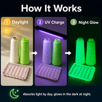 Grande pelote de fil phosphorescent pour amigurumi, vêtements de rave, fête sous lumière noire, crochet, tricot, fabricant en gros