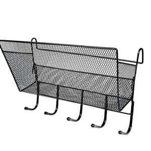 Panier de rangement en métal avec crochets pour étagère de lit, organisateur multifonctionnel pour dortoir, type de crochet rectangulaire, installation sans outil - Product Image 5