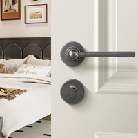 Poignée de porte en alliage de zinc massif, style moderne, pour hôtel, villa, fabrication directe, luxe, intérieur européen, rosette, laiton brossé, serrures de porte