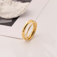 Bague triple couche en acier inoxydable 316L plaqué or 18 carats, étanche, hypoallergénique, inaltérable, bijoux pour femmes, logo personnalisé, vente en gros