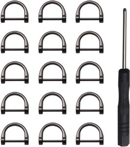 Anillas en D de tornillo con forma de herradura y U, semicirculares, con destornillador, para manualidades de cuero y bolsos DIY - Product Image 1