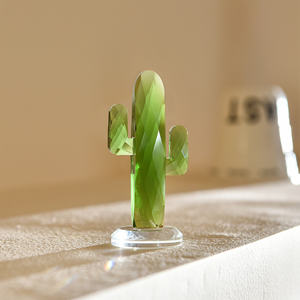 Soporte para Anillos de Cristal con Diseño de <span class=keywords><strong>Cactus</strong></span>, Decoración Navideña Ecológica y Elegante, Atrapasueños de Cristal - Product Image 1
