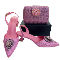 Chaussures de soirée de créateur italien avec pochette assortie pour mariages africains et occasions nuptiales, chaussures pour femmes en dentelle brodée et perles