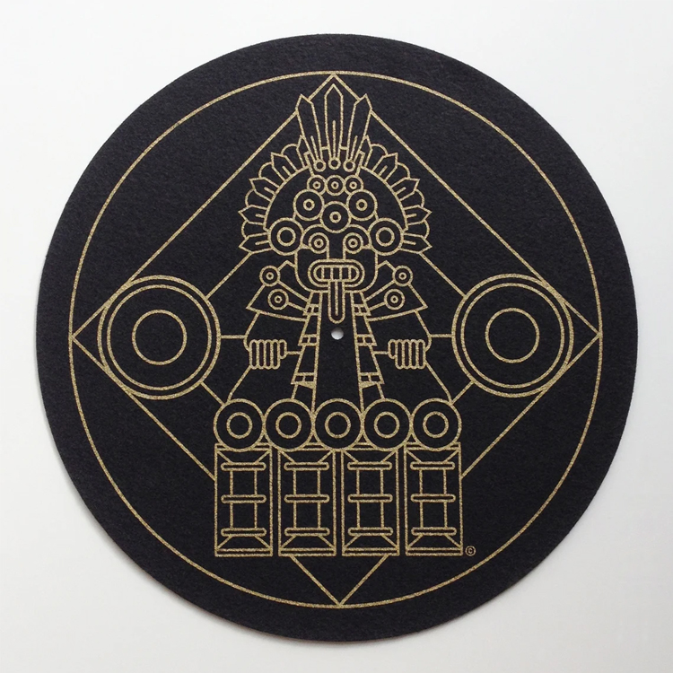 Антивибрационный классический прочный красный войлочный поворотный коврик с принтом на заказ для проигрывателей виниловых пластинок