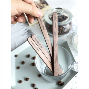 Sheli Home Wooden <b>Coffee</b> Stirrers Long Handle Flat Solid Color <b>Spoon</b> For <b>Coffee</b> Tea Dessert Stirring - Product Image 1