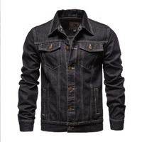 Jaket Jeans Pria Grosir, Outerwear Kasual, Impor, Jaket Denim Kancing, Slim Fit, Jaket Denim Pria