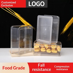 Boîte d'emballage rectangulaire en plastique rigide OEM, vente en gros, boîte cadeau pour produits secs, boîte à biscuits, couvercle transparent avec ruban adhésif - Product Image 5