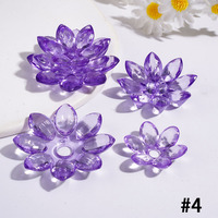 Perles entretoises en acrylique transparentes à trois couches en forme de lotus, multicolores, pré-percées, en vrac, pour la création de stylos à perles, de bijoux et d'articles artisanaux faits main