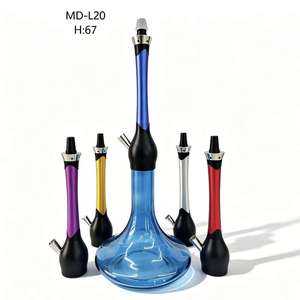 MD-L20 Aluminum Alloy <b>Hookah</b> Set Modern Shisha <b>Pipe</b> With Glass Base 67 cm Travel Bar Use - Product Image 1