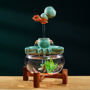 Decoración de escritorio de porche creativa China moderna sin atomizador pecera de vidrio de cerámica con olla <span class=keywords><strong>suspendida</strong></span> - Product Image 3