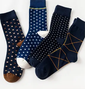 Bán Chạy Của Nam Giới Ăn Mặc Socks Đen Dots Thiết Kế Mô Hình Hình Học Chống Vi Khuẩn Tùy Chỉnh Tre Socks