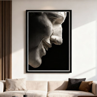 Art mural de sculpture 3D personnalisé en gros | Peintures décoratives modernes de luxe sur toile et verre