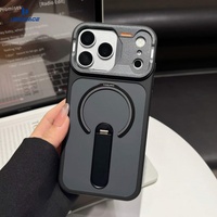 Funda Protectora Trasera para iPhone 17 16 15 Pro Max, Acabado Mate Sedoso, Magnética, con Ranuras para Tarjetas, Estilo Stussy