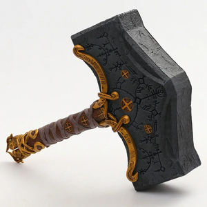 Figura de Juguete Mjolnir de 35 cm de HESPER, Inspirada en el <span class=keywords><strong>Juego</strong></span> <span class=keywords><strong>Ragnarok</strong></span>, Decoración, Regalo de Navidad, Diseño de Martillo y Hacha, Figura de Anime - Product Image 6