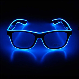 Lunettes de soleil lumineuses Led <span class=keywords><strong>El</strong></span> <span class=keywords><strong>Wire</strong></span> 10 couleurs avec logo personnalisé Lunettes de fête brillent dans le noir unisexe hommes femmes Halloween - Product Image 3