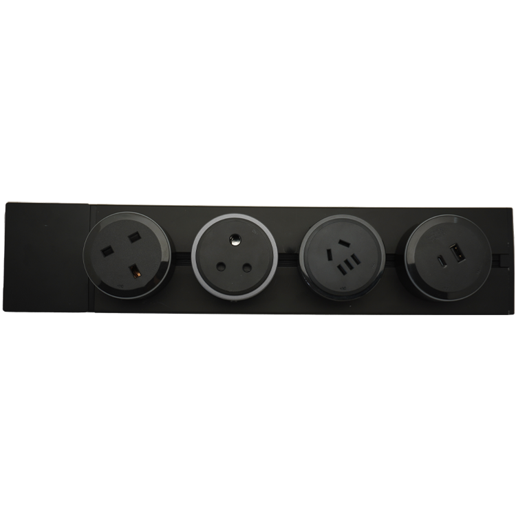 VNX Custom UK/AY/EU Power Track Outlet Electric Standard Concealed Table Electrical Power Track Socket