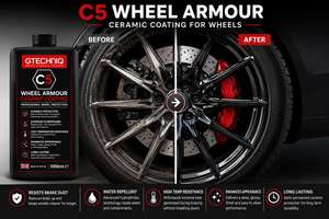 Revêtement céramique pour jantes C5 Wheel Armour 1000ml, revêtement céramique professionnel pour jantes de voiture, hydrophobe, résistant aux hautes températures, protection contre la poussière de frein - Product Image 6