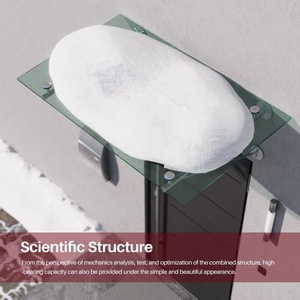 Kinmade-soportes de acero inoxidable para toldo de vidrio, soportes para toldo de cristal para exteriores, transparente - Product Image 4