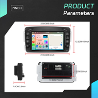 Radio para Auto Android Podofo 4+64G 7'' para Benz/CLK/W209/E-W210/Clase C/W203/SLK/W170, Carplay Inalámbrico, Android Auto, GPS, Wifi, Estéreo