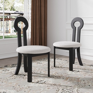 Voxhome Chaises de salle à manger de luxe modernes de haute qualité Mobilier classique et moderne en noyer et peau d'agneau pour la maison - Product Image 5