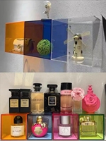 Boîtes de rangement en cube carré en acrylique, organisateur de cosmétiques en cristal, boîte acrylique, boîte de rangement de maquillage de couleur