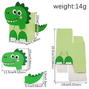 Cajas de Papel para <span class=keywords><strong>Regalos</strong></span> y Dulces con Temática de Dinosaurios, Cajas de Papel para Golosinas para Niños, Baby Shower, Fiestas de Cumpleaños - Product Image 2