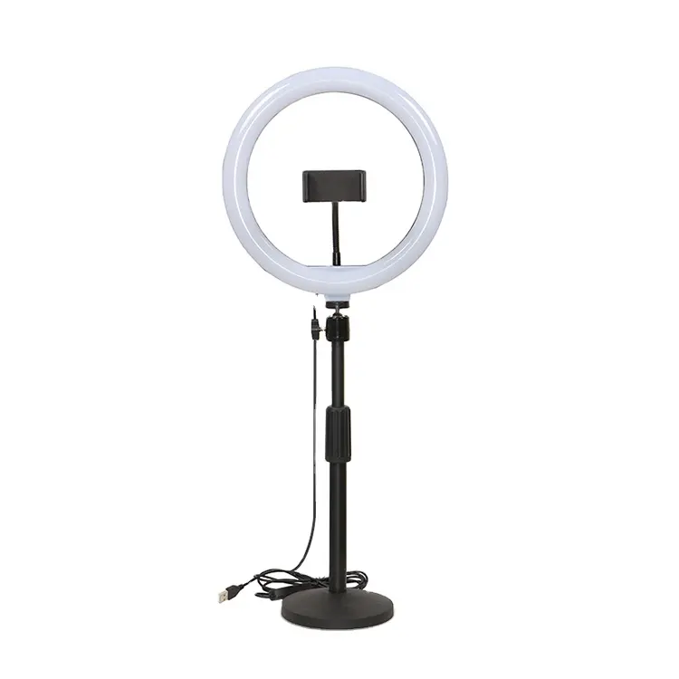 Opvouwbare Tafel Mobiele Telefoon Stand Live-uitzending Ondersteuning Met 10Inch 18W Led Licht