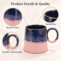 Mug à café en céramique à glaçure réactive bicolore personnalisé avec boîte cadeau, fournisseur en gros OEM ODM, tasses en céramique à glaçure réactive modernes