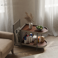 Table d'appoint italienne multifonctionnelle de haute qualité en cuir avec chariot moderne de gros Table basse de salon avec rangement pour la maison