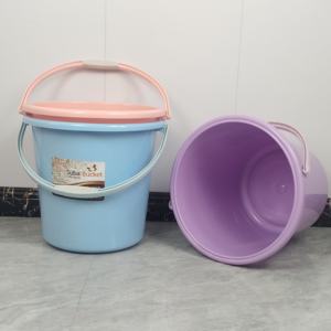 Precios de fábrica, cubo de agua de plástico grueso colorido para el hogar 16L/19L/23L con asa de tapa - Product Image 3