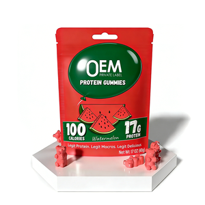Gomitas de sandía con alto contenido proteico de marca privada OEM con 17 g de aislado de proteína de suero para el desarrollo muscular - Product Image 1