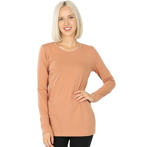 Camiseta de manga larga a rayas para mujer, diseño OEM, informal, para uso en la Oficina, con impresión personalizada - Product Image 1