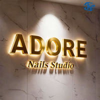 Enseigne lumineuse personnalisée pour salon de beauté, signalétique rétroéclairée LED, logo 3D lumineux mural personnalisé, enseigne métallique pour entreprise, décoration de magasin