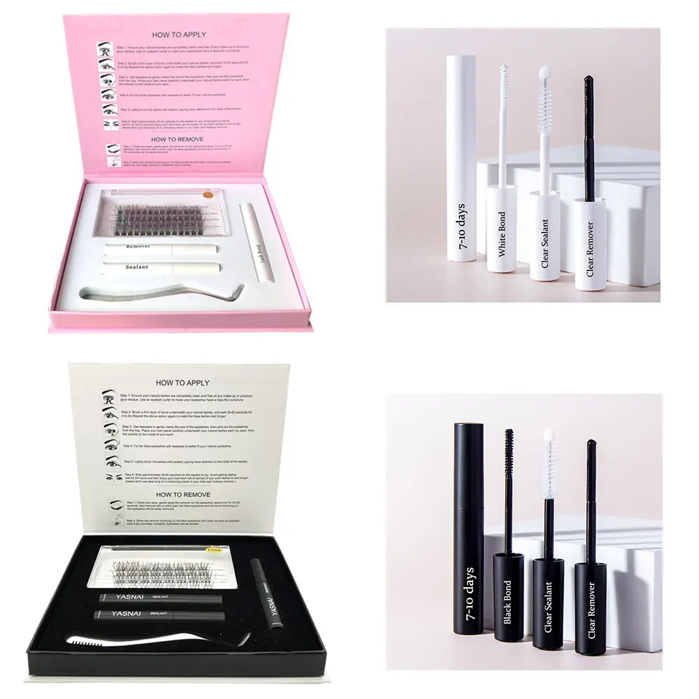 Beste schwarze Wimpern bindung und Siegel Diy Wimpern kleber Mascara Soft Individual Diy Cluster Wimpern verlängerung