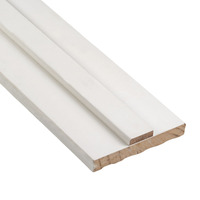Moldura de puerta de madera y MDF con doble ranura, preimpregnada en blanco, para marco de puerta interior